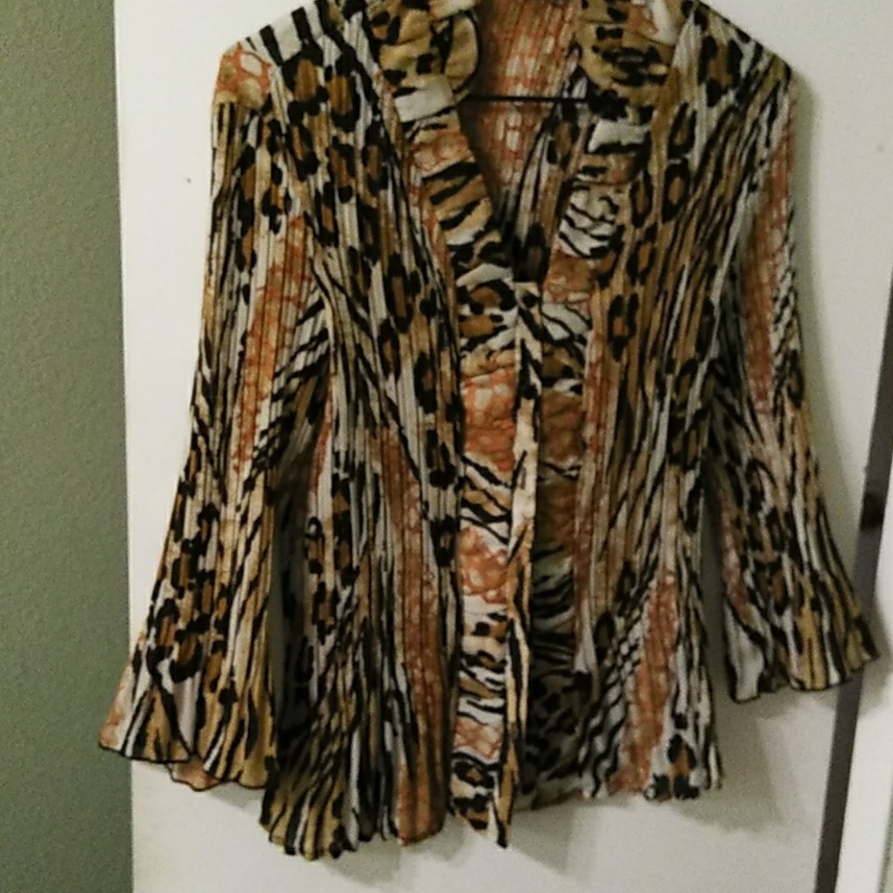 Long sleeve crinkle top